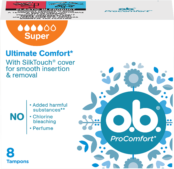 o.b.® ProComfort Tampony higieniczne, Super (8szt.)