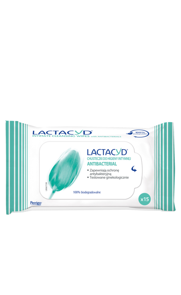 Lactacyd® Antibacterial Chusteczki do higieny intymnej 15szt.