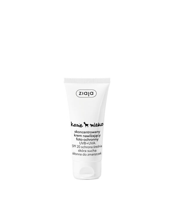 Ziaja Kozie mleko skoncentrowany krem nawilżający foto-ochronny UVB + UVA SPF 20 ochrona średnia 50ml