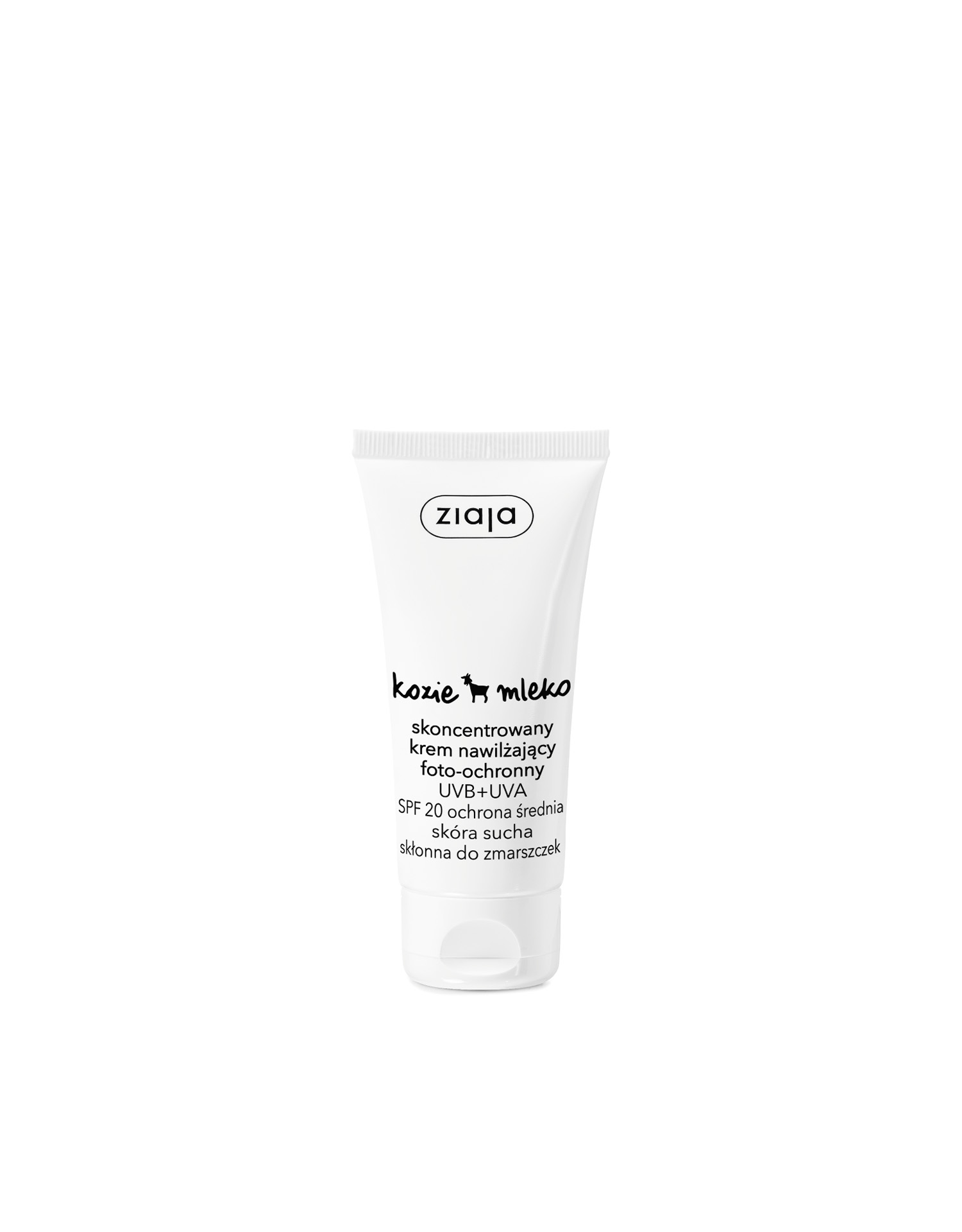Ziaja Kozie mleko skoncentrowany krem nawilżający foto-ochronny UVB + UVA SPF 20 ochrona średnia 50ml