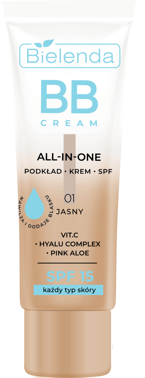 BIELENDA BB Cream All in one  - podkład, krem, spf - każdy typ skóry, 01 jasny 30g