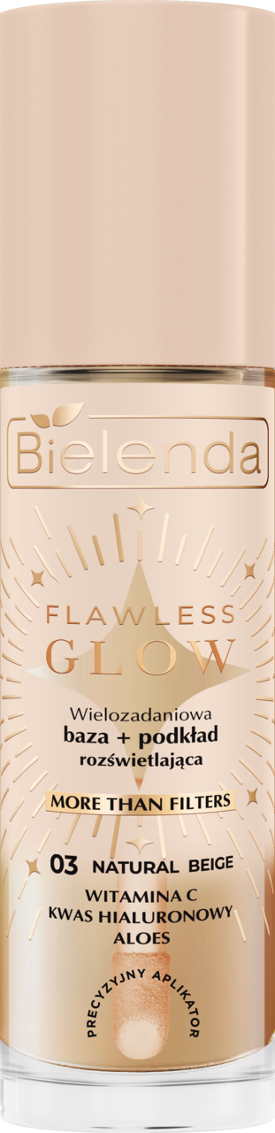 Bielenda FLAWLESS GLOW wielozadaniowa rozświetlająca baza + podkład, 03 Natural Beige 30ml