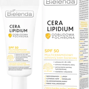 BIELENDA Cera Lipidium Krem do twarzy, ochronny, barierowy, multiceramidowy, SPF 50 (30ml)