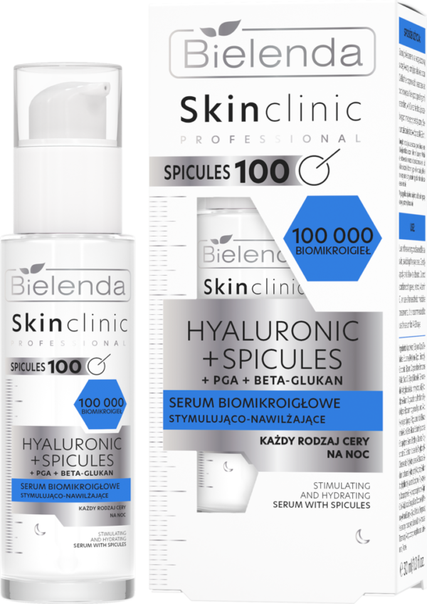 Bielenda Skin Clinic Professional HYALURONIC Serum do twarzy, biomikroigłowe, stymulująco-nawilżające, na noc 30ml