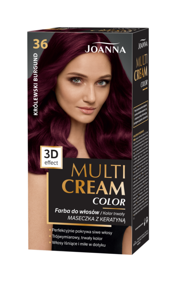 Joanna Multi Cream Color 36 - królewski burgund