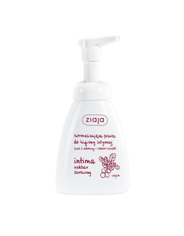 Ziaja Intima Pianka Nektar Żurawiny Pianka normalizująca do higieny intymnej kwas L-mlekowy + copper usnate 250ml