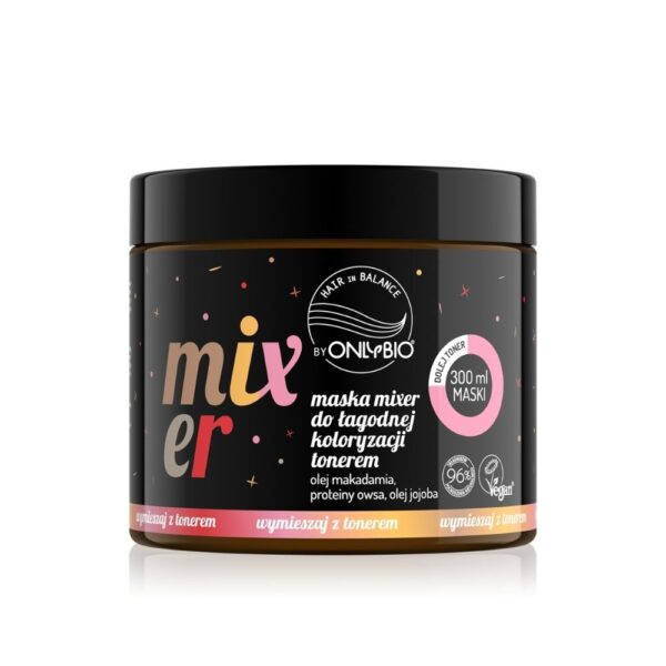 OnlyBio Maska-mixer do włosów, do łagodnej koloryzacji tonerem (300ml)