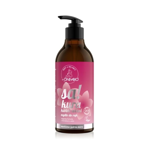 OnlyBio Mydło w płynie do rąk, Sakura Kwiat Wiśni (400ml)
