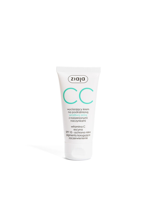 Ziaja CC wyciszający krem na podrażnioną wrażliwą skórę z rozszerzonymi naczynkami SPF 10 ochrona niska 50ml