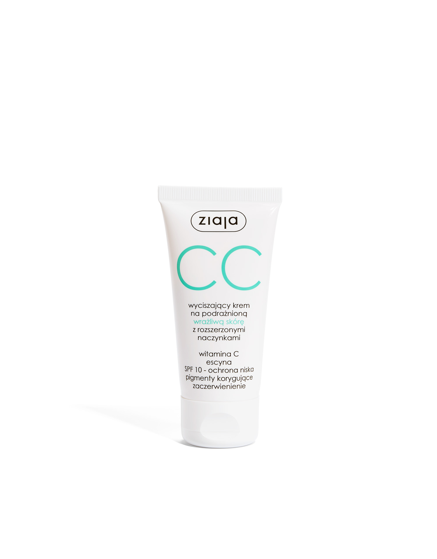 Ziaja CC wyciszający krem na podrażnioną wrażliwą skórę z rozszerzonymi naczynkami SPF 10 ochrona niska 50ml