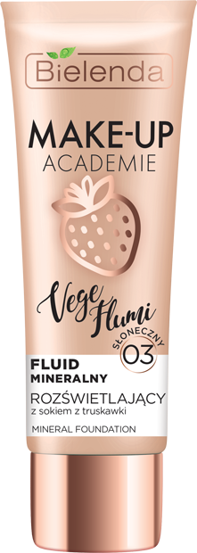 Bielenda MAKE-UP ACADEMIE VEGE FLUMI Fluid mineralny rozświetlający - słoneczny beż 03 30g