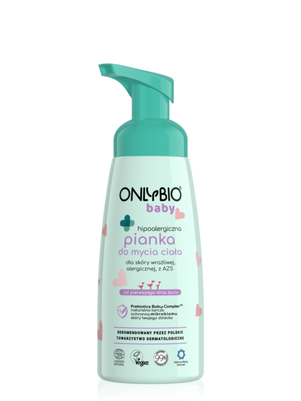 ONLYBIO Baby Hipoalergiczna pianka do ciała od pierwszego dnia życia 300 ml