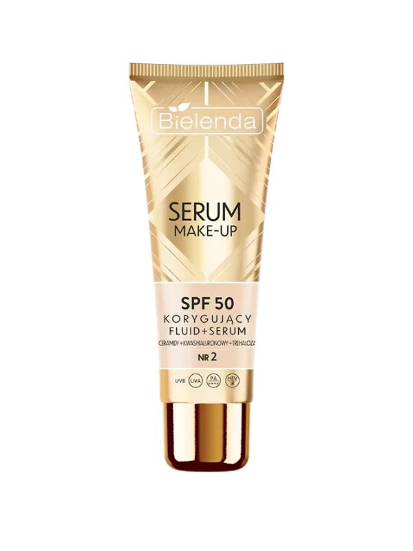 BIELENDA SERUM MAKE-UP Korygujący fluid+serum SPF50 do każdego typu cery, odcień nr.2 30g