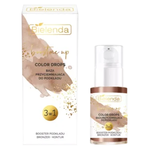 Bielenda BOOST ME UP Color drops Baza przyciemniająca do podkładu 3w1 booster podkładu / bronzer / kontur 15ml