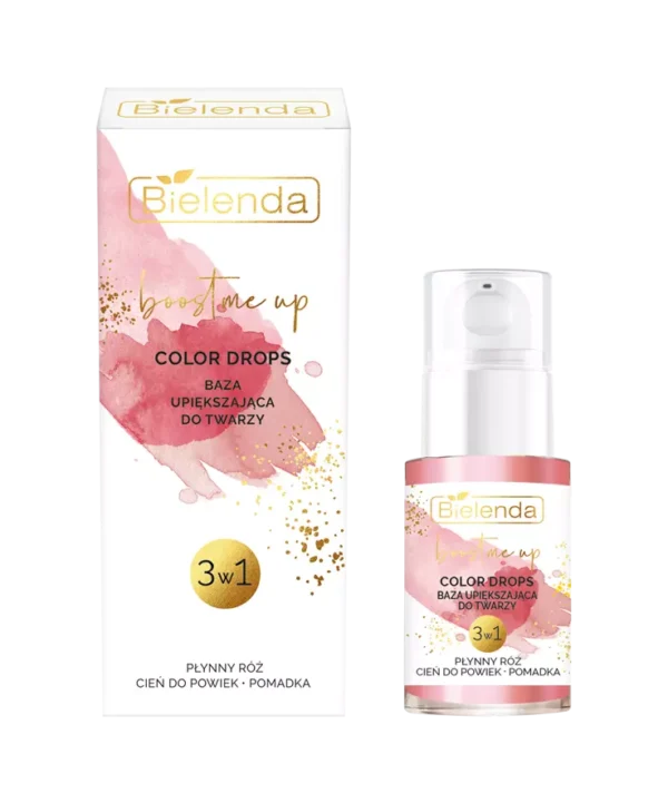 BIELENDA BOOST ME UP Color drops Baza upiększająca do twarzy 3w1 róż / cień do powiek / pomadka 15ml