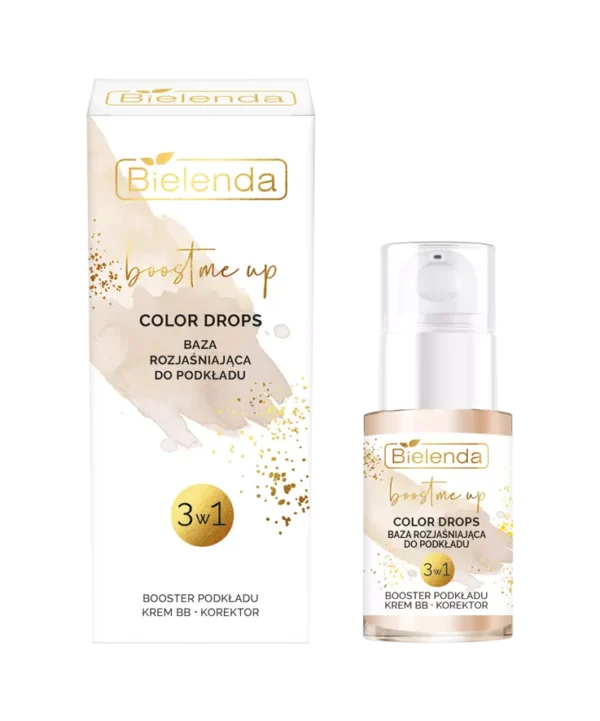 Bielenda BOOST ME UP Color drops Baza rozjaśniająca do podkładu 3w1, booster podkładu / krem bb / korektor 15ml